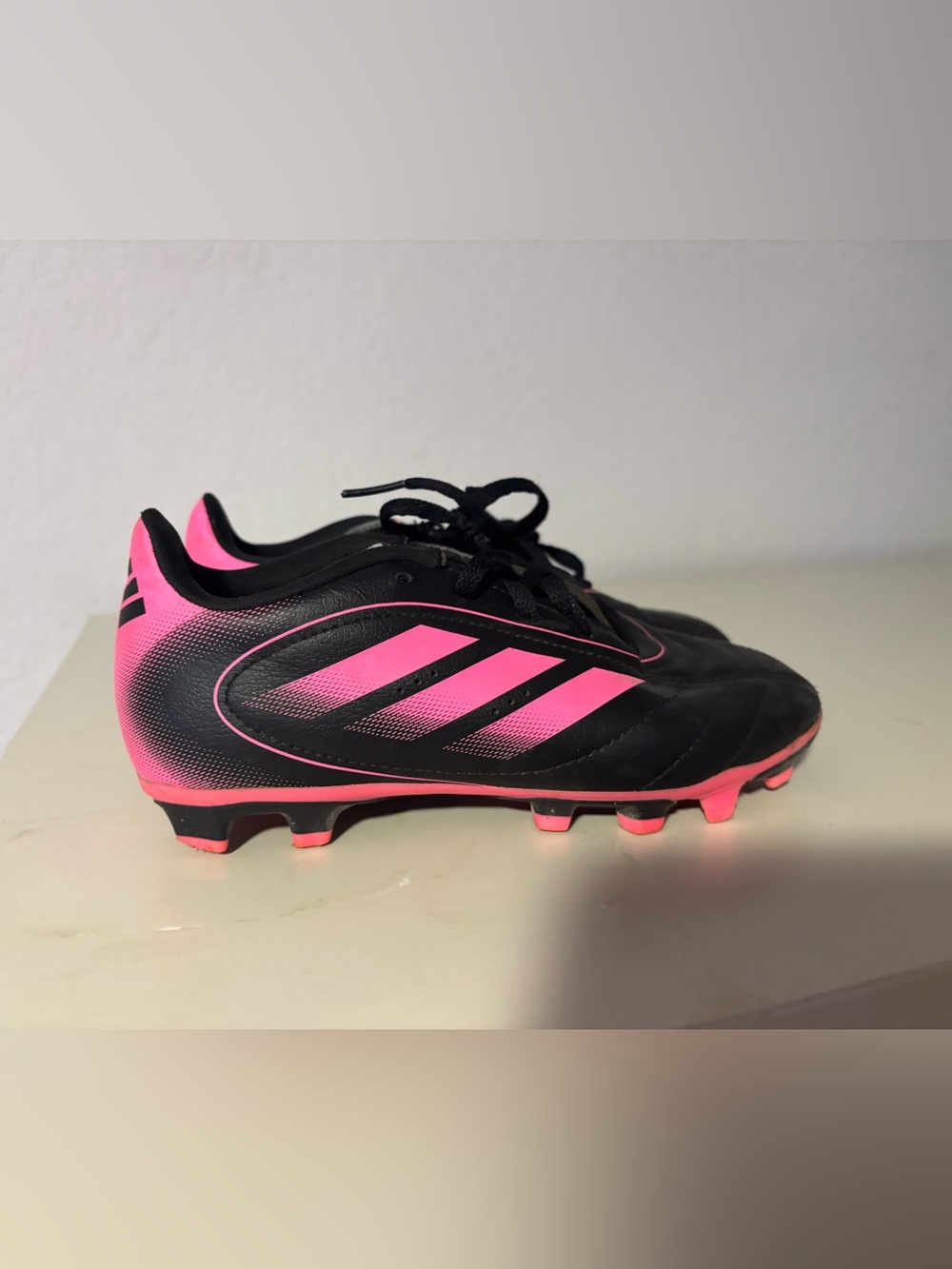 adidas Kids Black & Pink Soccer Cleats